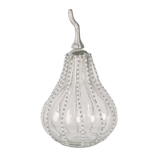Deko-Kürbis, transparentes Glas, 30 cm