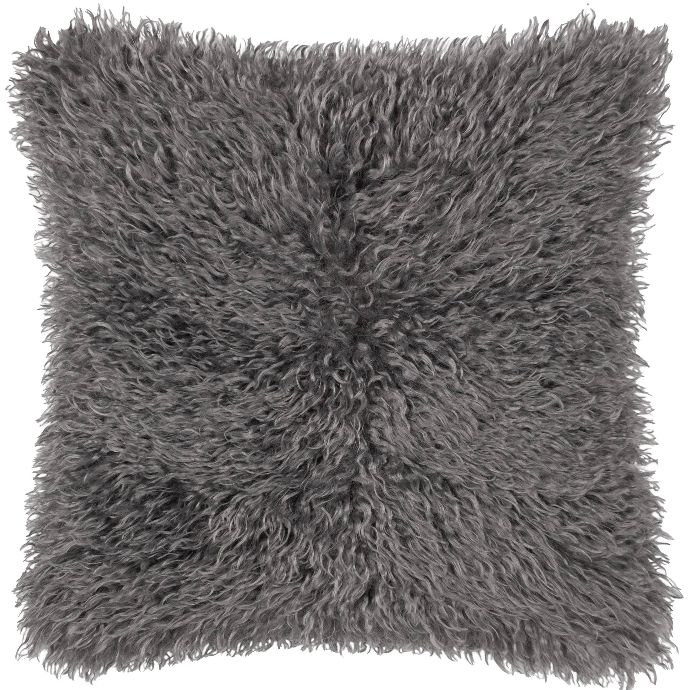 Kissen Rowan aus Kunstfell Taupe