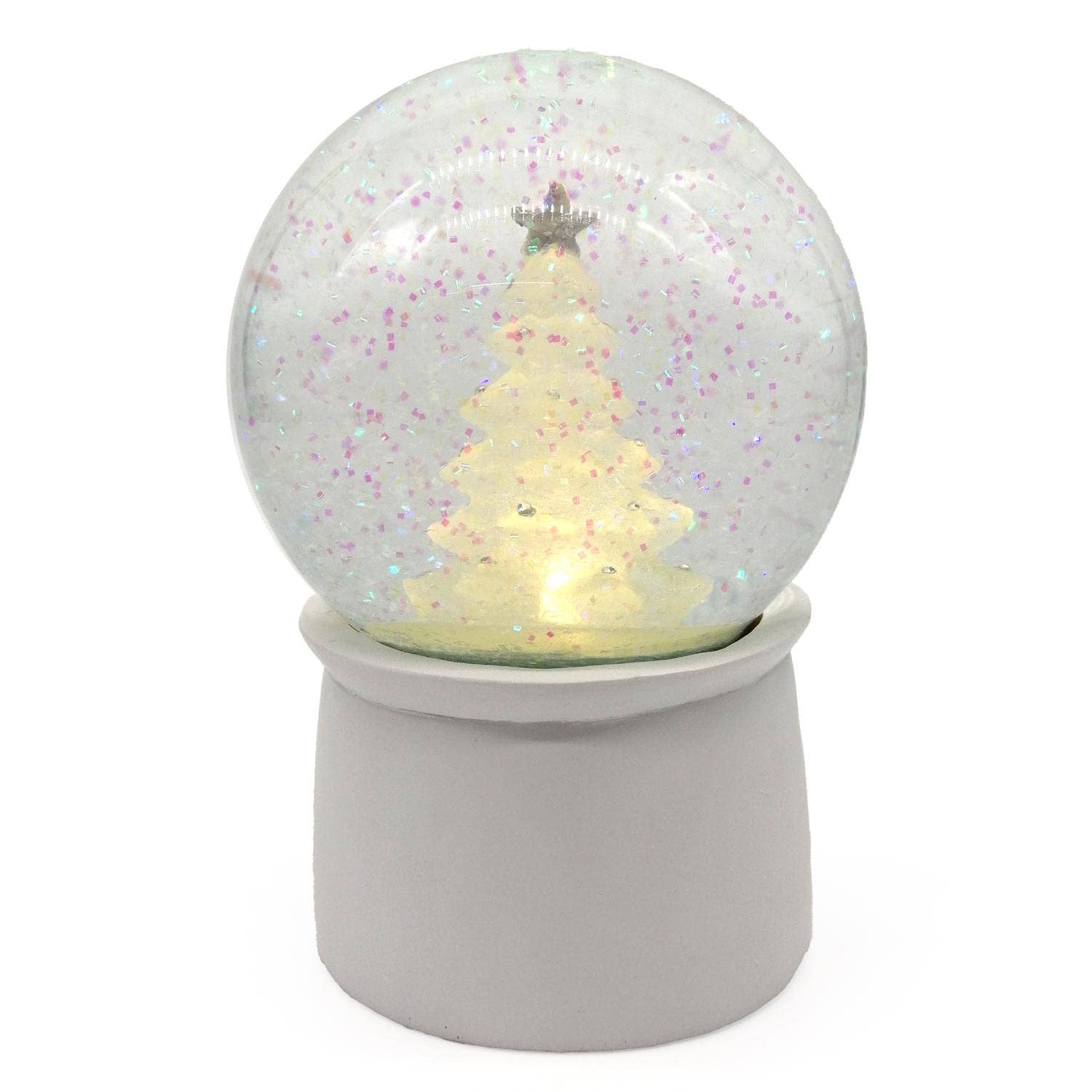 Schneekugel, weißer Fuß mit LED