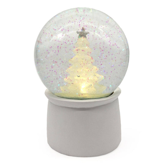 Schneekugel, weißer Fuß mit LED