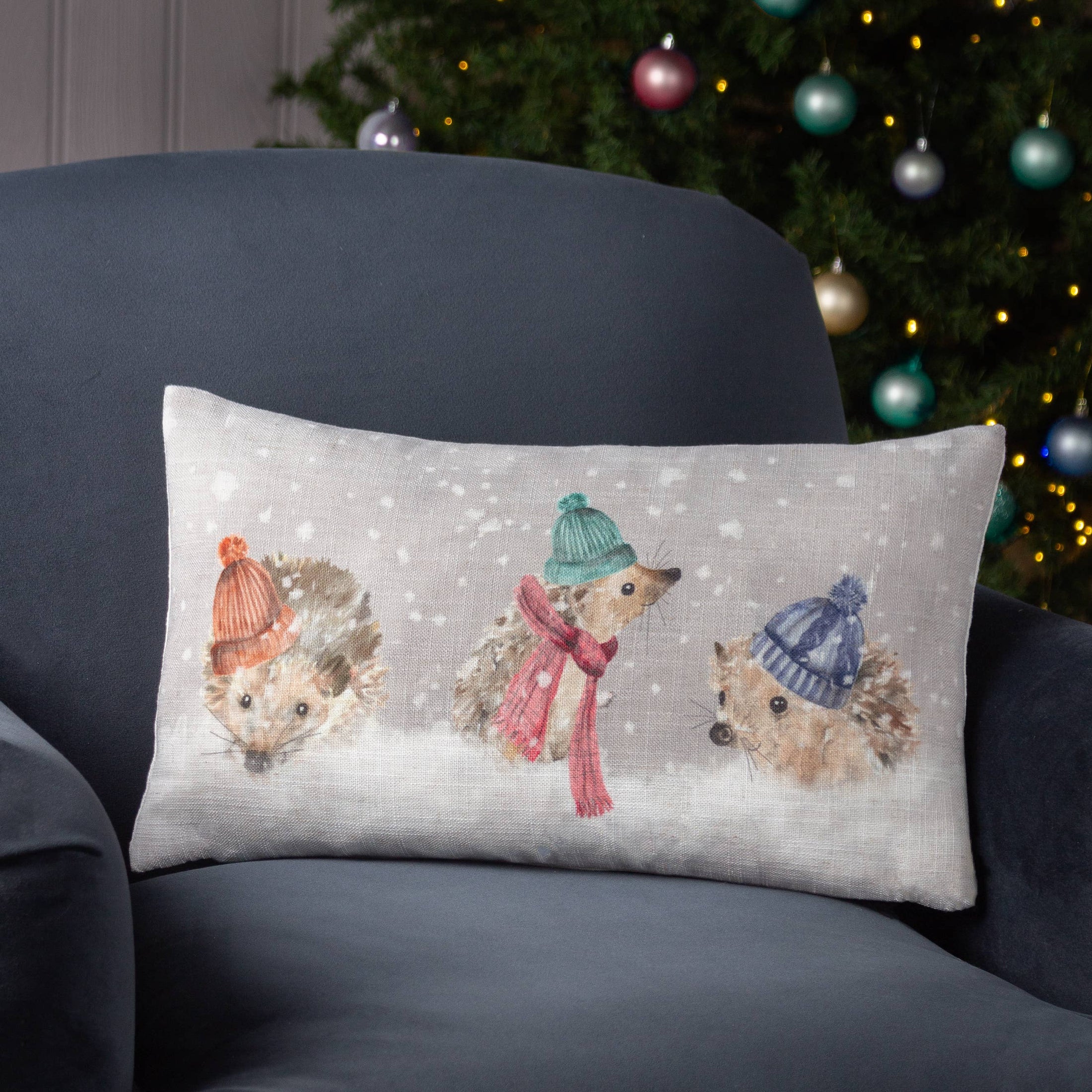 Weihnachtskissen Snowy Hedgehogs