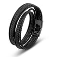 Bild in Galerie-Betrachter laden, Lederarmband "Wrap" - Schwarz - B018
