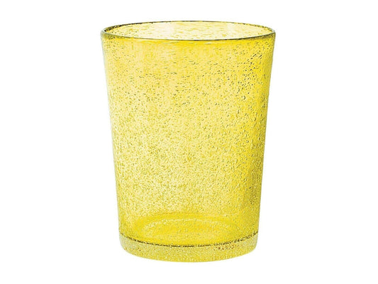 Große Trinkbecher JADE aus gelbem Glas, 2er-Set