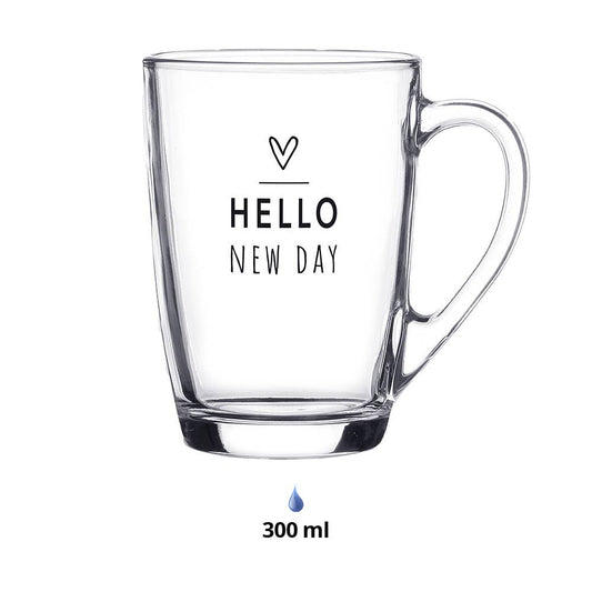 Clayre & Eef Trinkglas HELLO NEW DAY' 300 ml