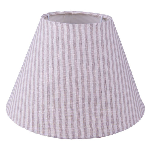 Lampenschirm Ø 23x15 cm Beige Weiße Baumwollstreifen