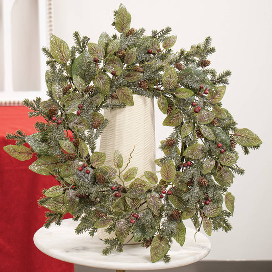 Snowy Fittonia, Kiefern- und Beerenkranz, Ø 50 cm