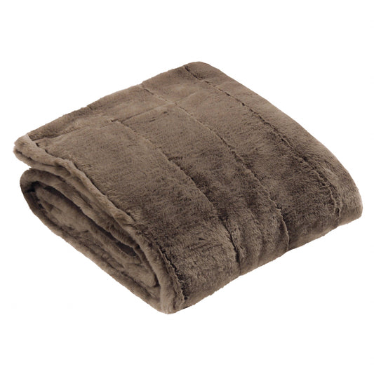 Tagesdecke Empress aus Kunstfell, Taupe