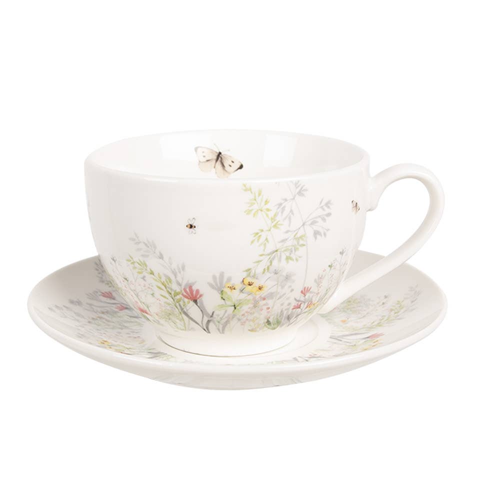 Tasse und Untertasse Wildblumen