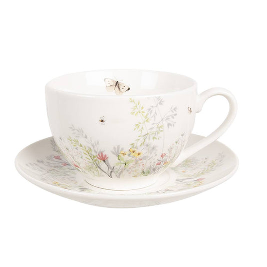 Tasse und Untertasse Wildblumen
