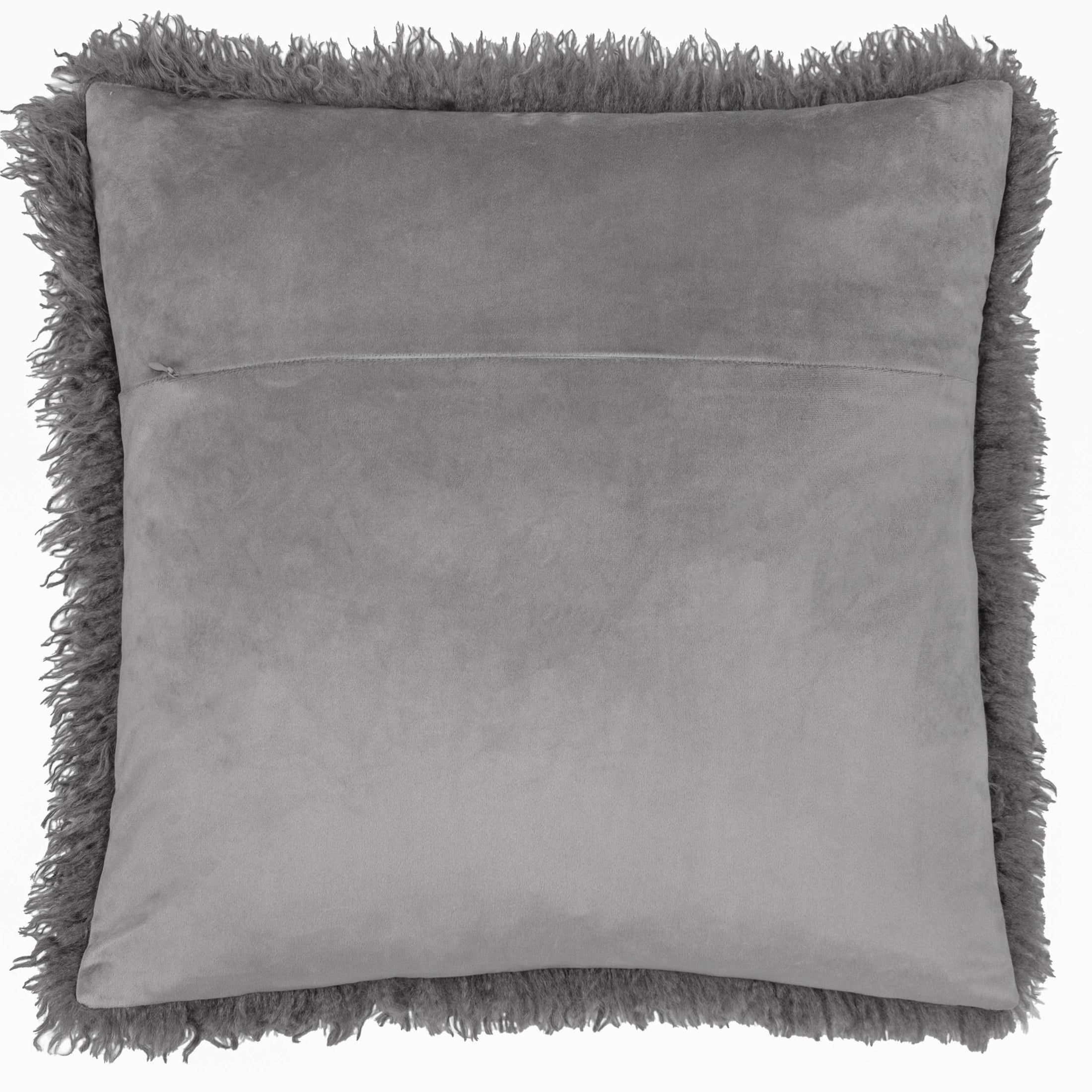 Kissen Rowan aus Kunstfell Taupe