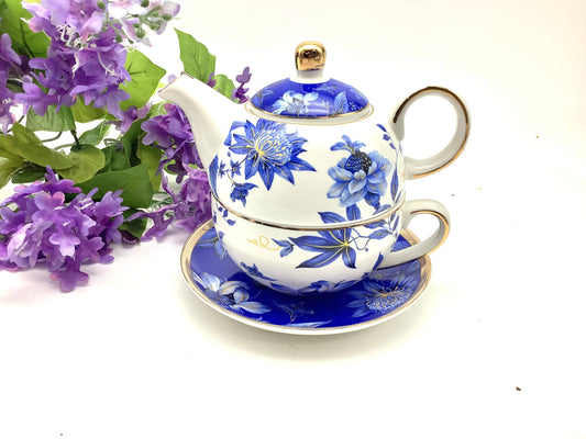 Tea for One Set "Regency Blue Golds"
