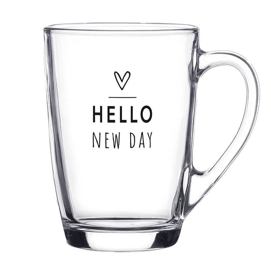 Clayre & Eef Trinkglas HELLO NEW DAY' 300 ml