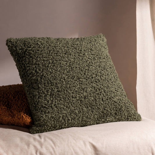 Cabu Strukturiertes Boucle-Kissen Khaki
