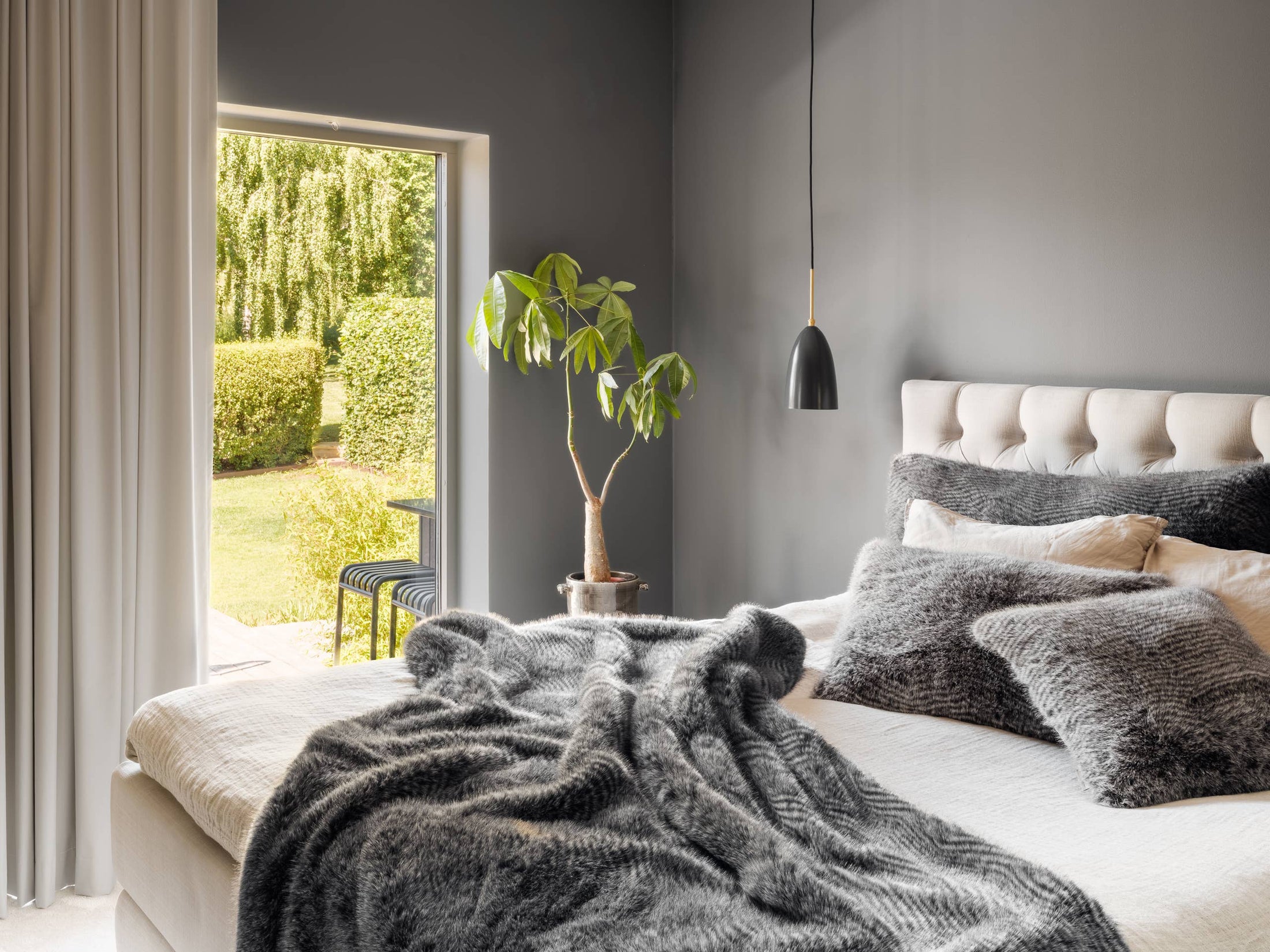 Plaid - STILY - Grau, 180 cm