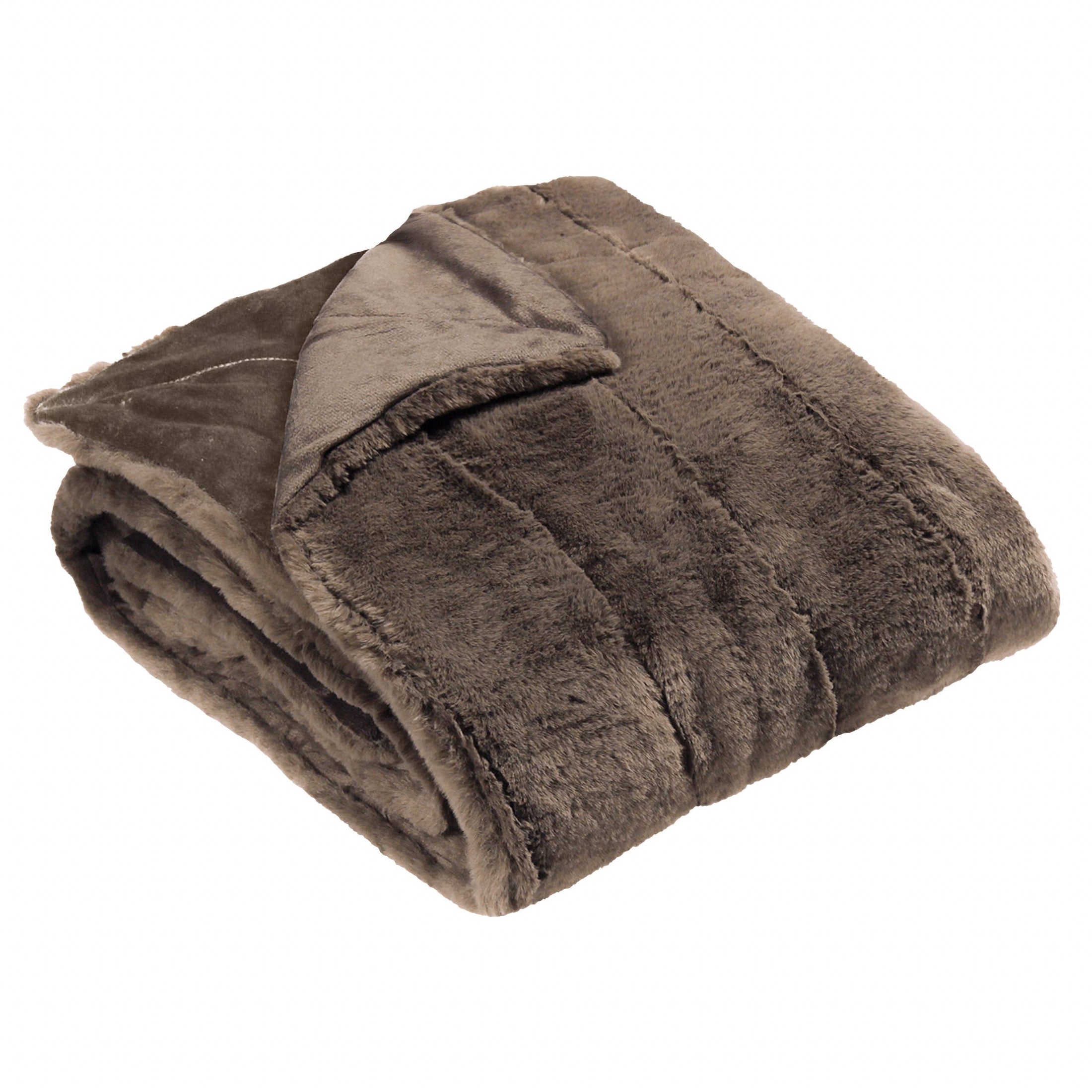 Tagesdecke Empress aus Kunstfell, Taupe