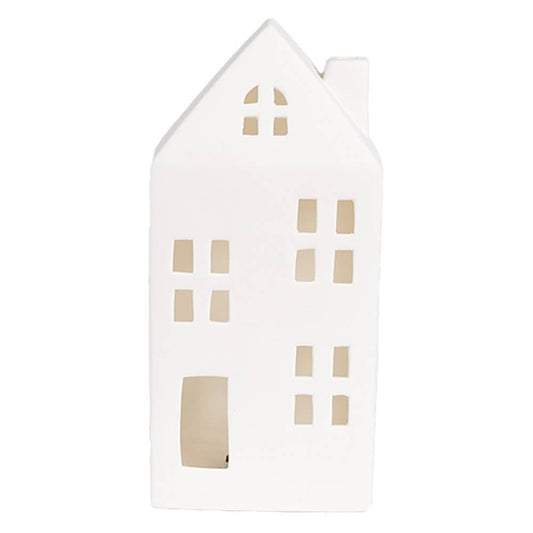 Dekoratives Haus mit LED, beige Porzellan