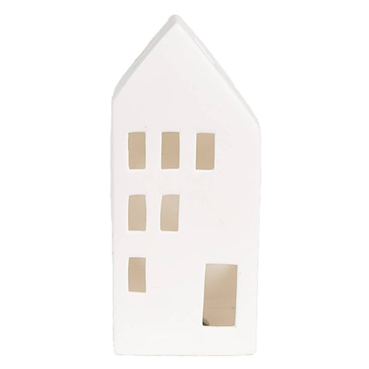 Dekoratives Haus mit LED, weißes Porzellan
