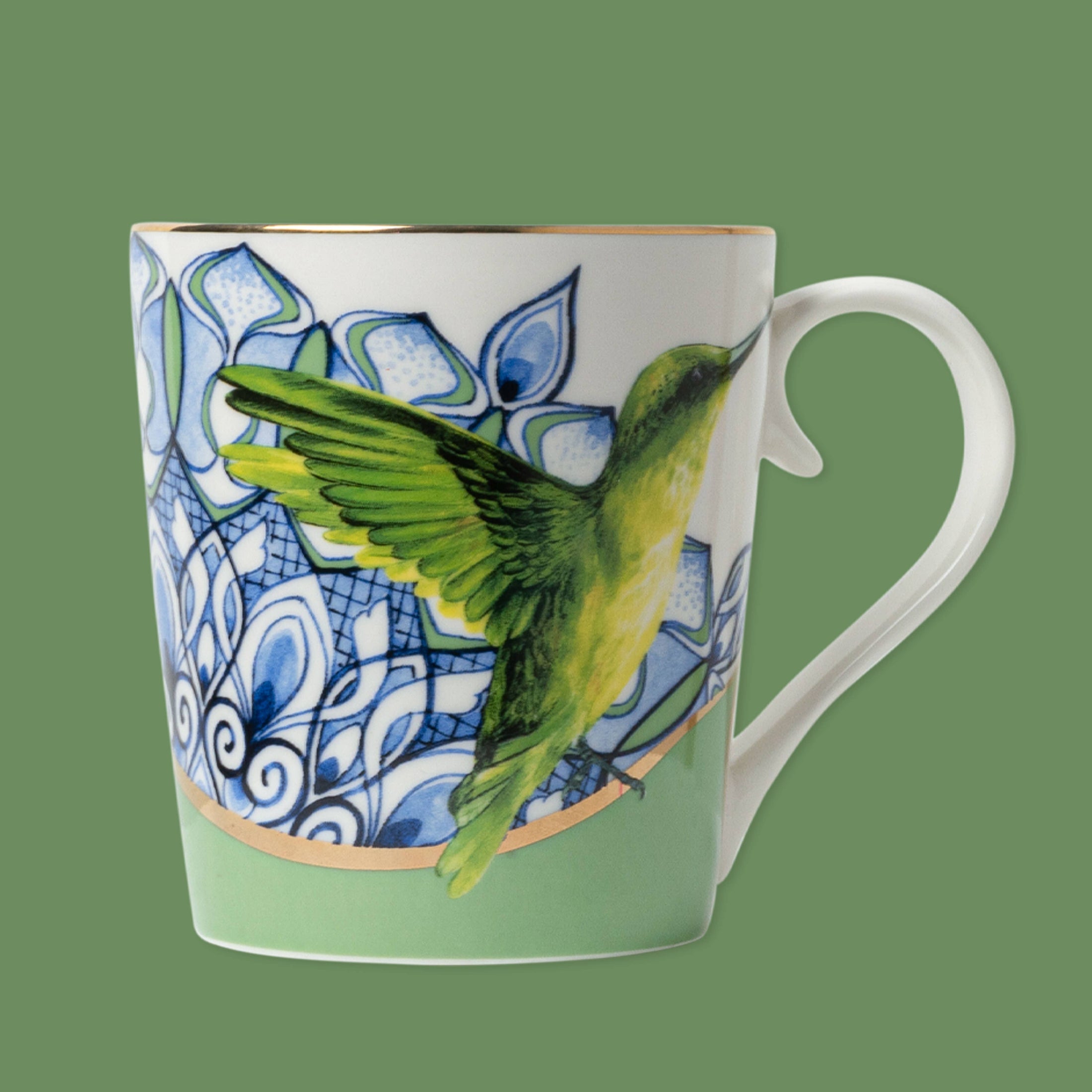 Tasse mit Mandala-Kolibri