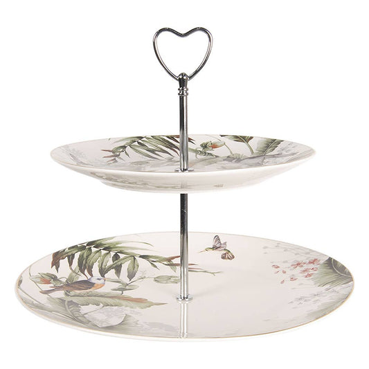 2-stöckiger Porzellan-Etagere BIRD