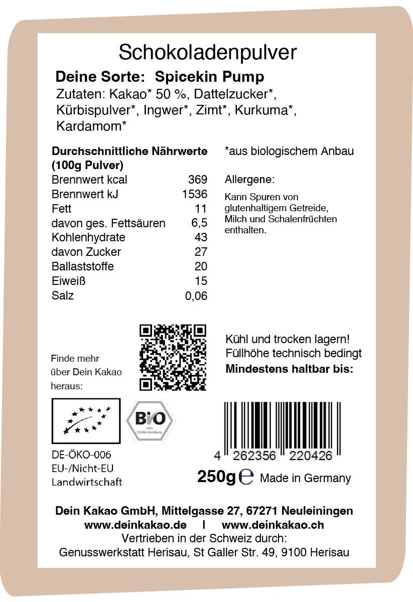 Spicekin Pump Dein Kakao | vegan | Bio-Schokoladenpulver
