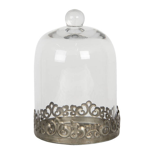 Cloche Ø 14x21 cm Silberfarbenes Metallglas rund