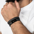 Bild in Galerie-Betrachter laden, Lederarmband "Wrap" - Schwarz - B018
