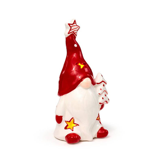 Christmas Gonk LED-Dekoration aus Keramik