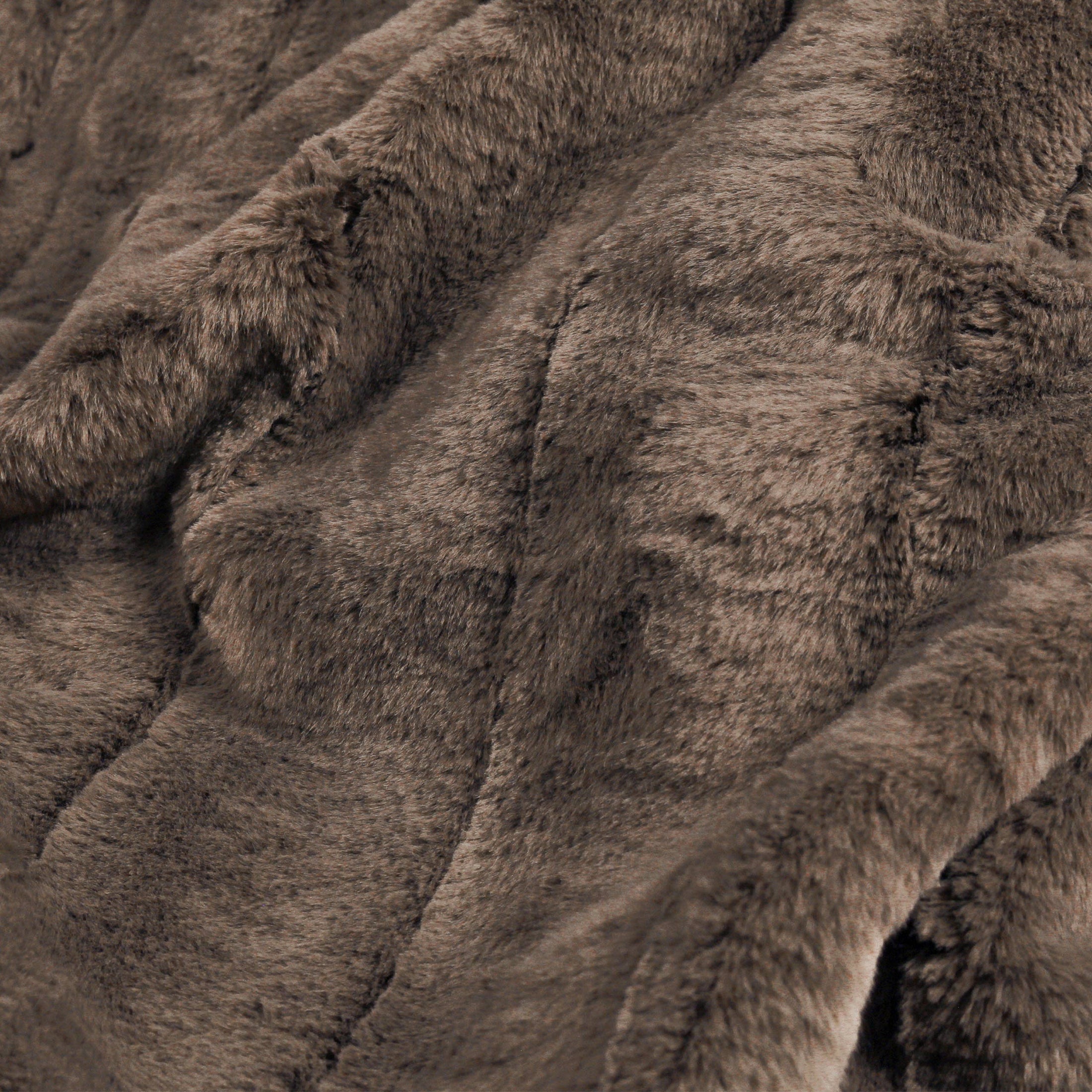 Tagesdecke Empress aus Kunstfell, Taupe