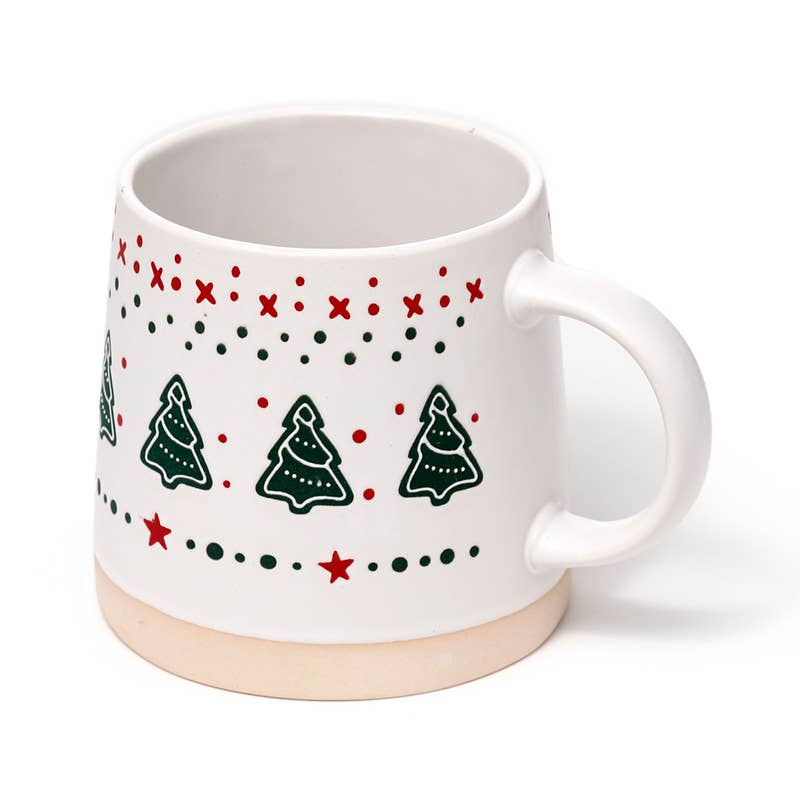 Tasse aus Steinzeug mit Weihnachtsbaum