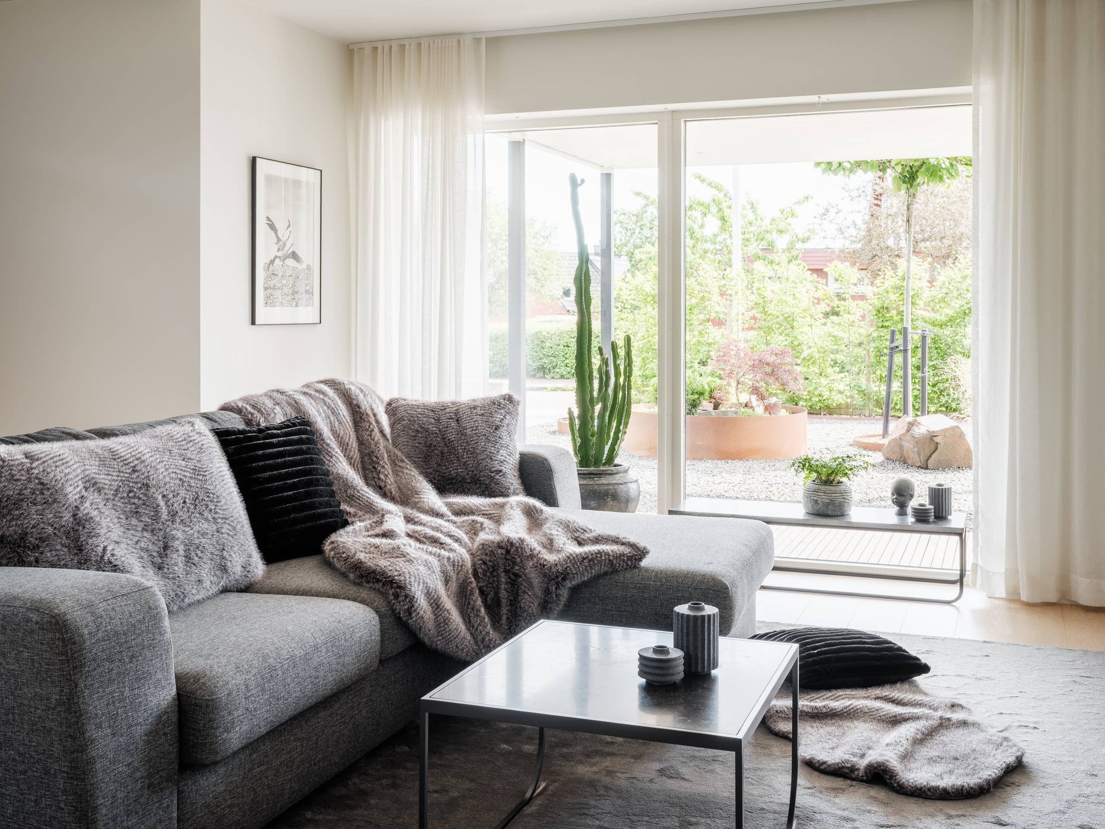 Plaid - STILY - Grau, 180 cm