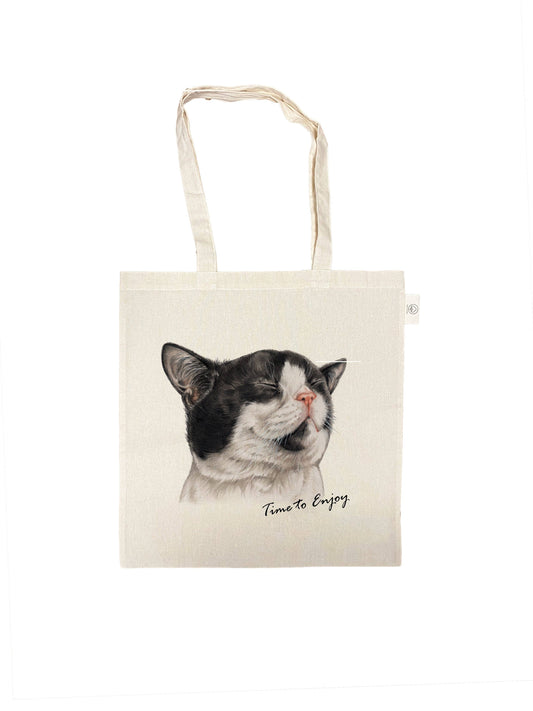 Baumwolltasche - Cat Series - Time to Enjoy