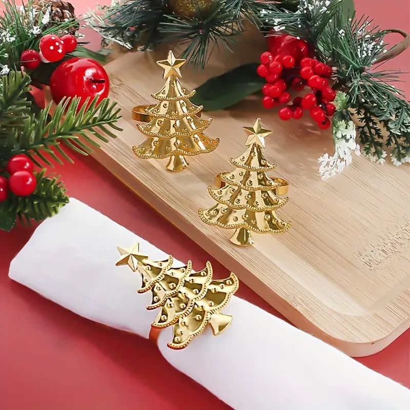 Serviettenringe WEIHNACHTSBAUM, Gold 2 St.