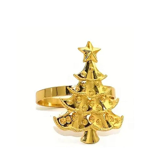 Serviettenringe WEIHNACHTSBAUM, Gold 2 St.