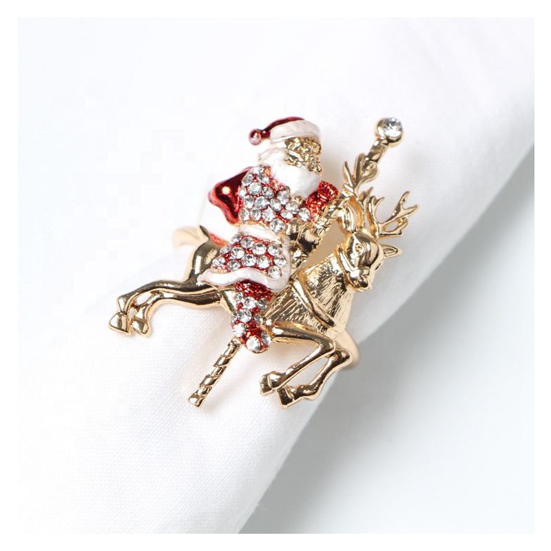 Serviettenringe WEIHNACHTSMANN Roségold, 2er-Set