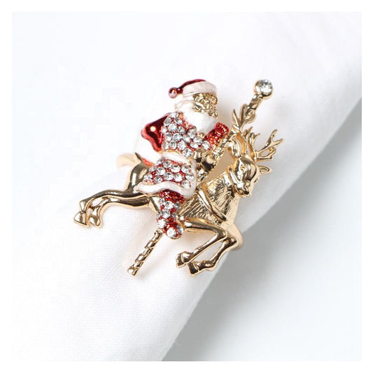 Serviettenringe WEIHNACHTSMANN Roségold, 2er-Set