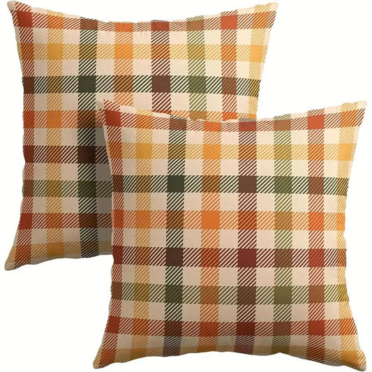 Kissen KARO ORANGE, 2er Set