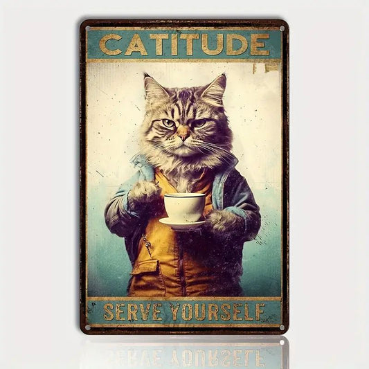 Vintage Metallschild CAt