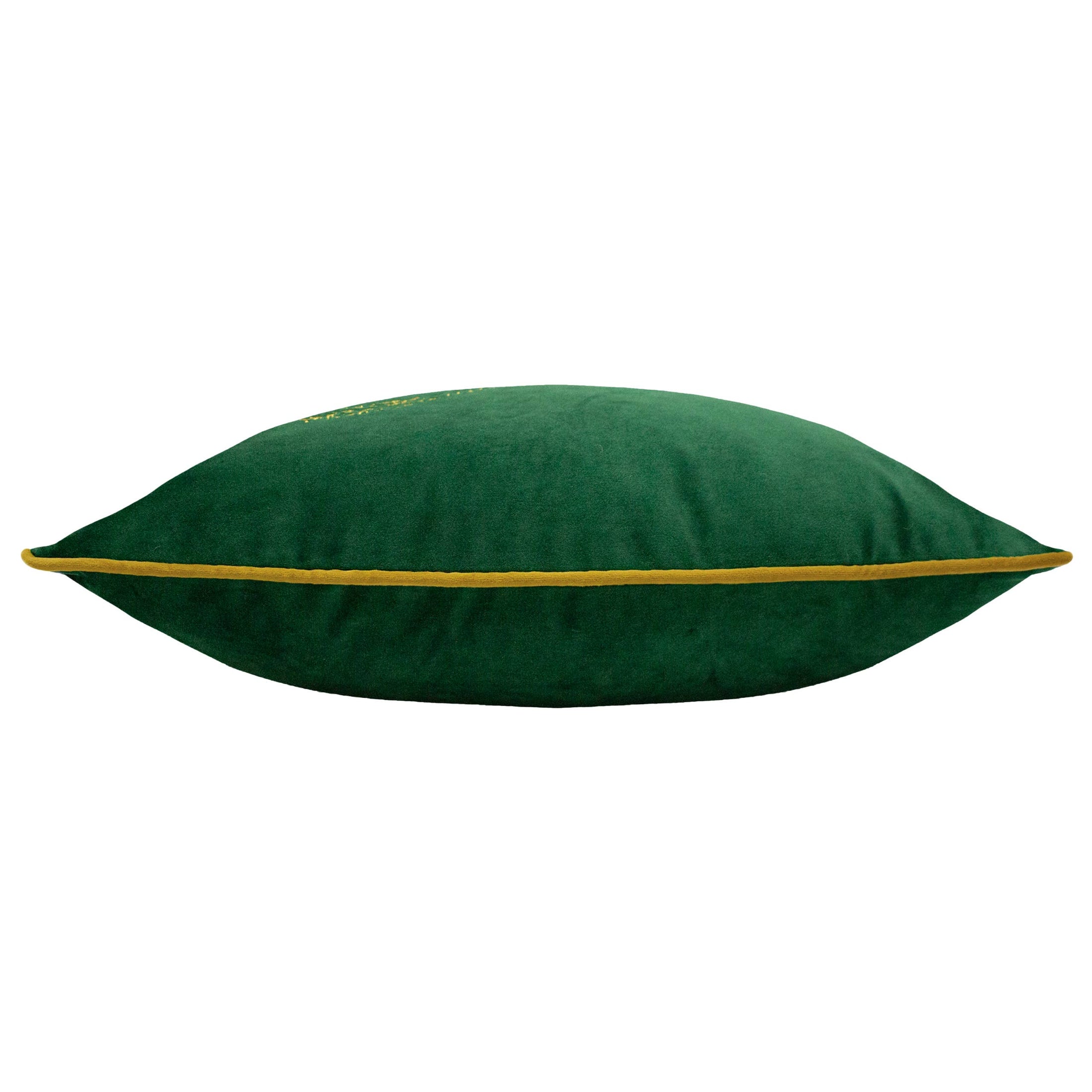 Kissen Forest Fauna Hirsch aus Samt mit Paspelierung, Smaragd/Gold: