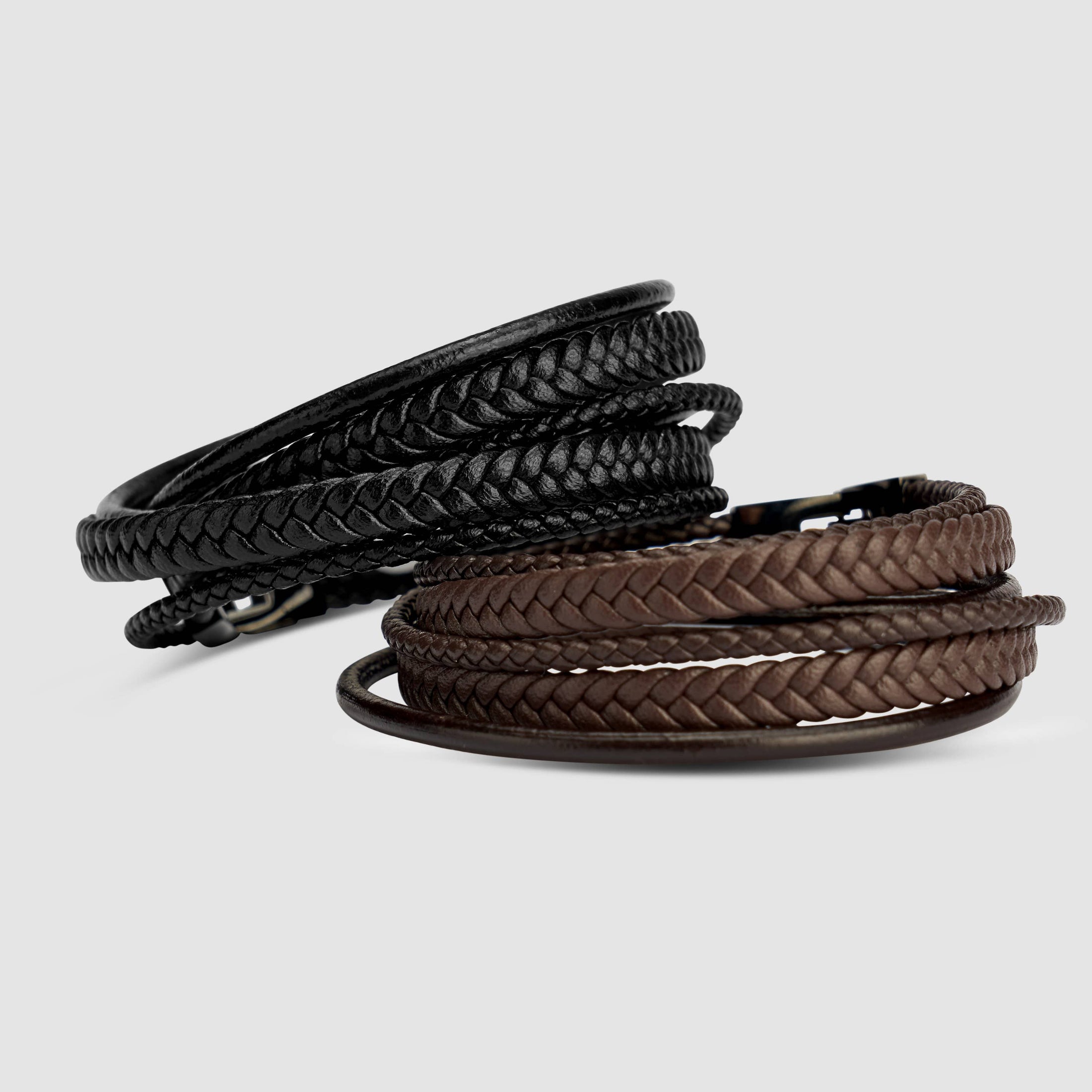 Lederarmband "Wrap" - Schwarz - B018