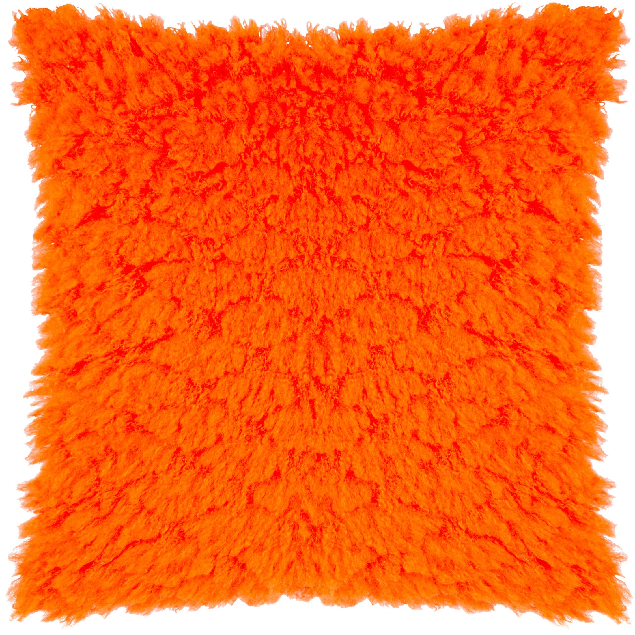 Kissen Fluff Ball aus Kunstfell Orange Fever