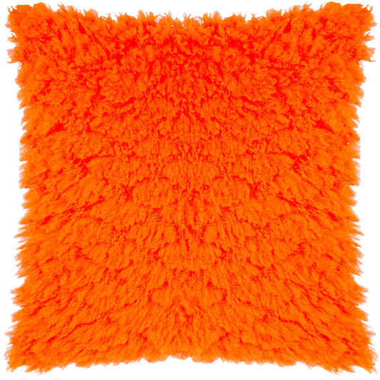 Kissen Fluff Ball aus Kunstfell Orange Fever