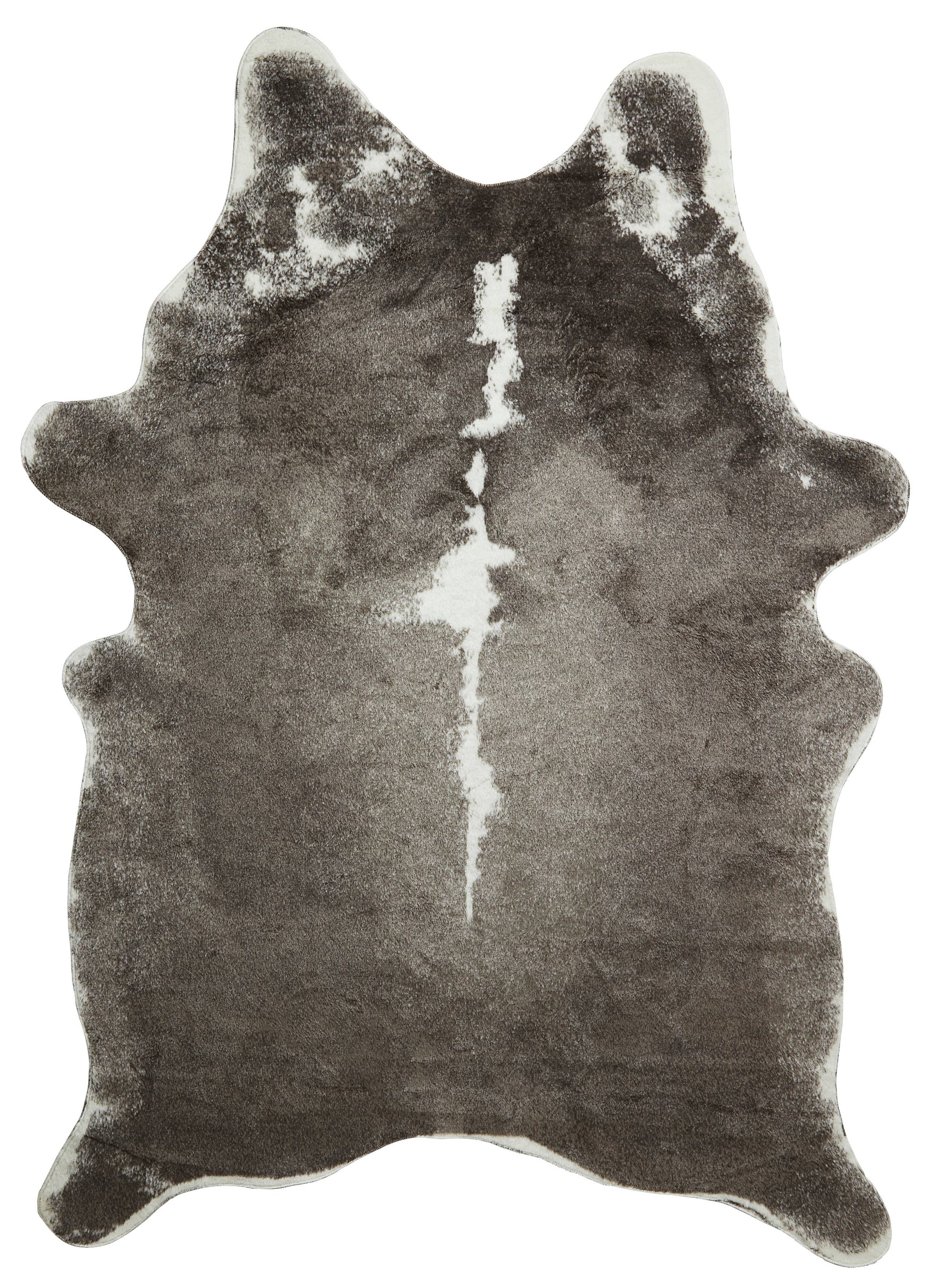 Grim Kuhfellteppich Berggrau/Weiß