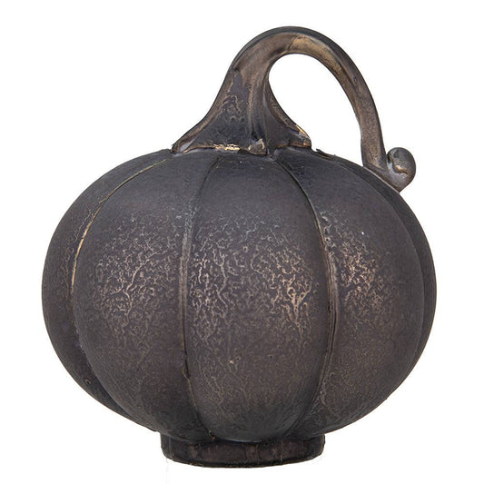 Deko-Kürbis, graues Glas, 16 cm