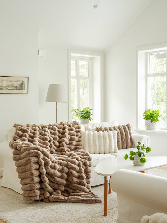 Decke Liny Taupe 220 cm