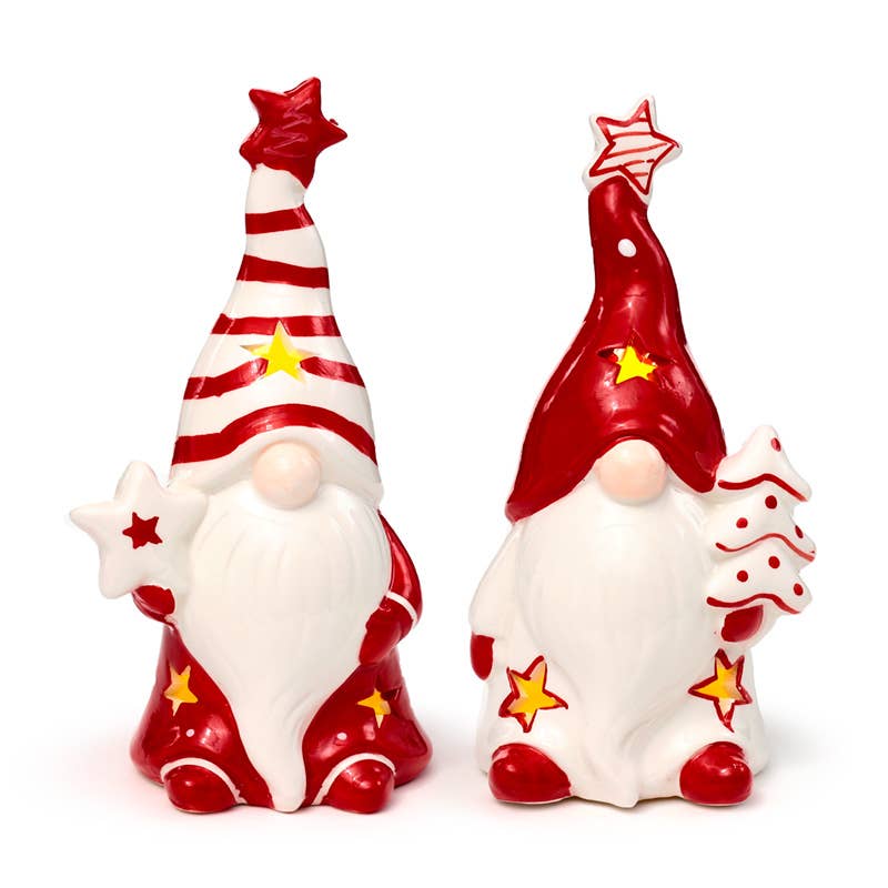 Christmas Gonk LED-Dekoration aus Keramik