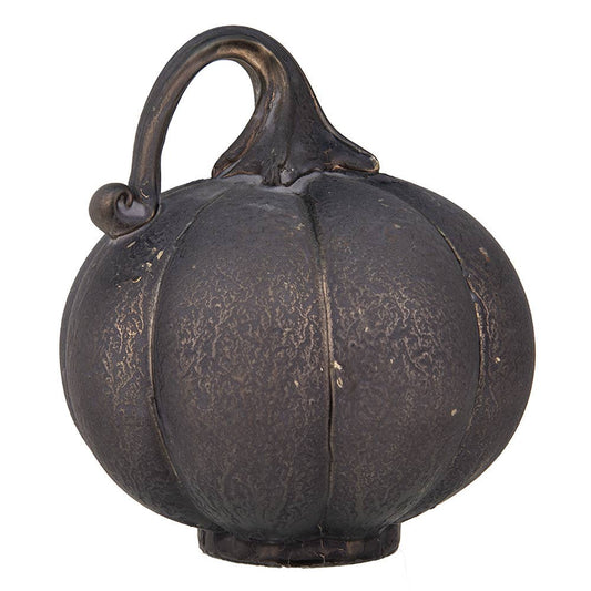 Deko-Kürbis, graues Glas, 16 cm