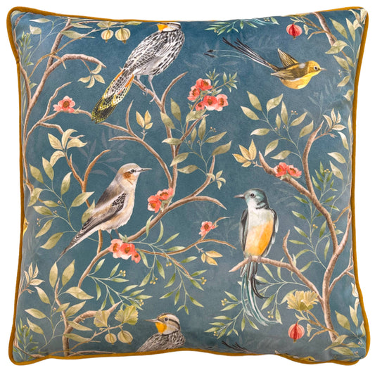 Kissen Orient Chinoiserie Schieferblau