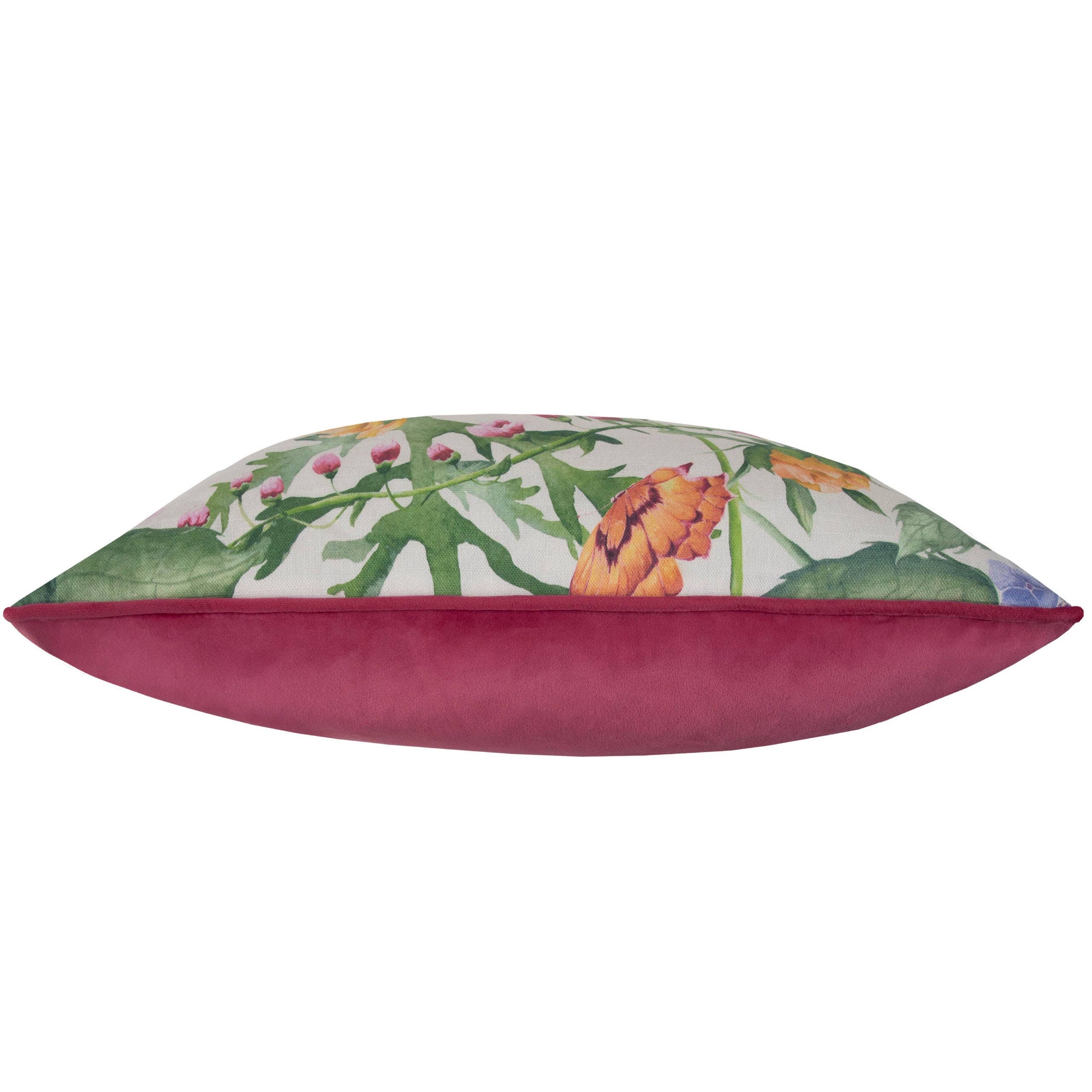 Bedrucktes Paspelkissen Idalia Fuchsia