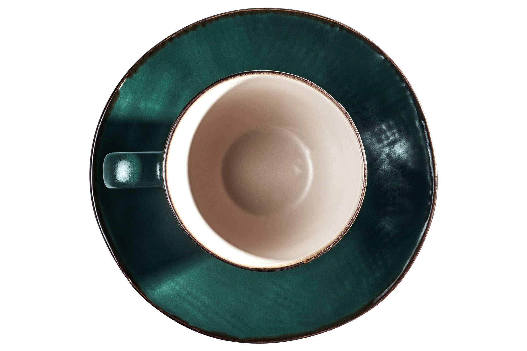 Mediterraneo - Espresso-Kaffeetasse mit grüner Untertasse 2er Set