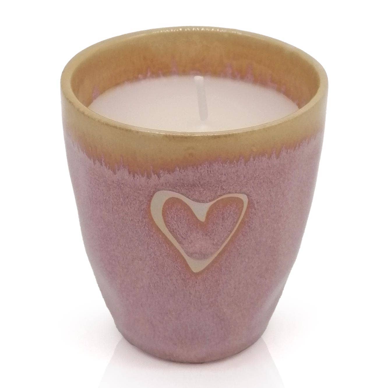 Stoneware Kerze r "Herz" rosaHERZ, rosa